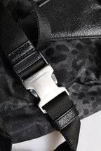 Dolce & Gabbana Black Gray Leopard DG Logo Belt Waist Fanny Pack Bag
