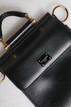 Dolce & Gabbana Black Calfskin Leather Logo Plaque Mini Bag