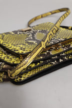 Dolce & Gabbana Green Exotic Leather DG Plaque Crossbody Clutch Bag