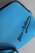 Dolce & Gabbana Blue DG Logo Print Clutch Zip Borse Pouch Bag
