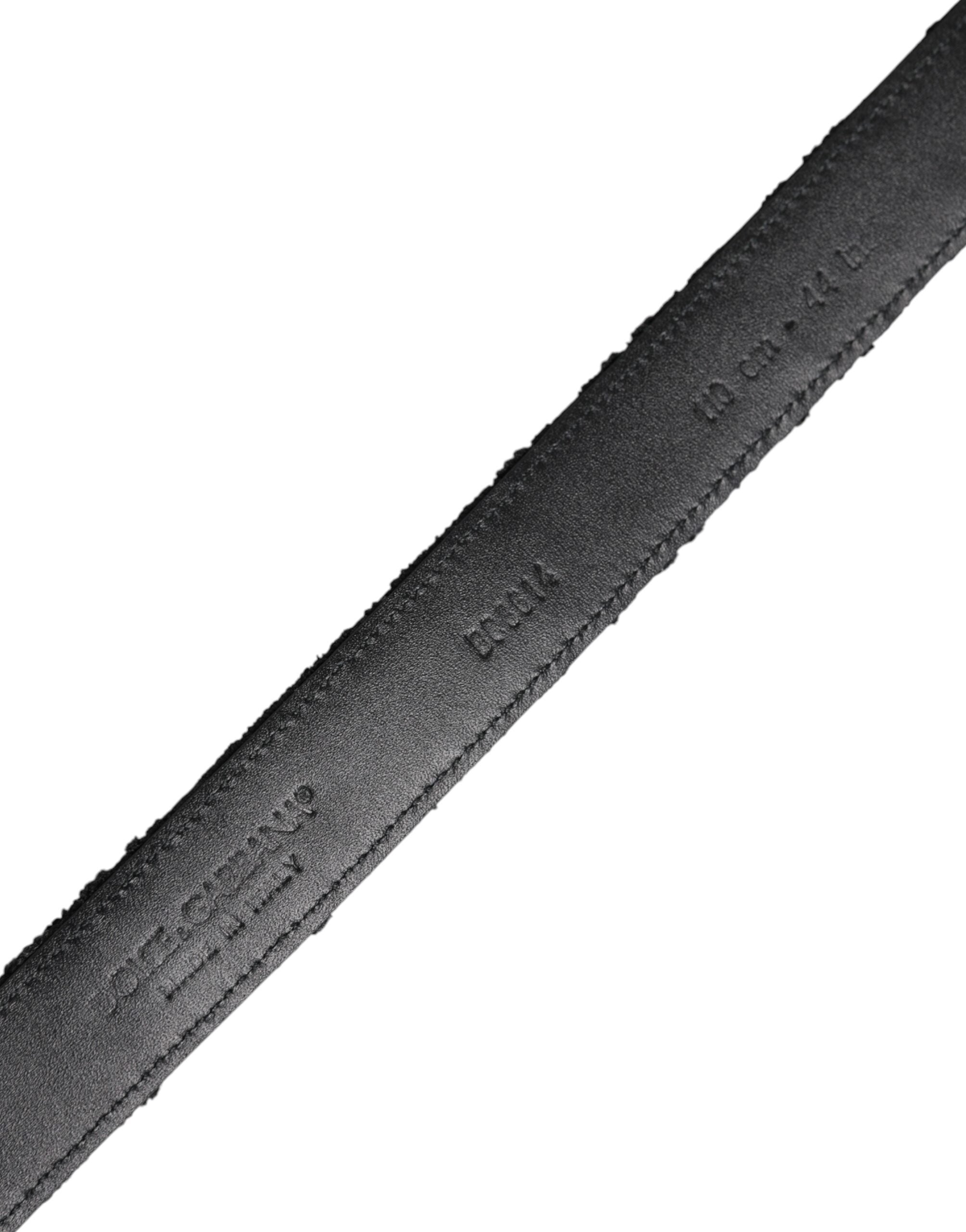 Dolce & Gabbana Black Cotton Blend Silver Metal Buckle Belt