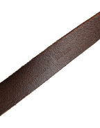 Dolce & Gabbana Brown Leather Gold Tone Metal Buckle Belt
