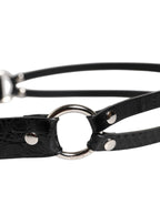 Dolce & Gabbana Black Exotic Leather Metal Logo Buckle Belt
