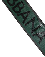Dolce & Gabbana Green Black Classic Metal Logo Buckle Belt