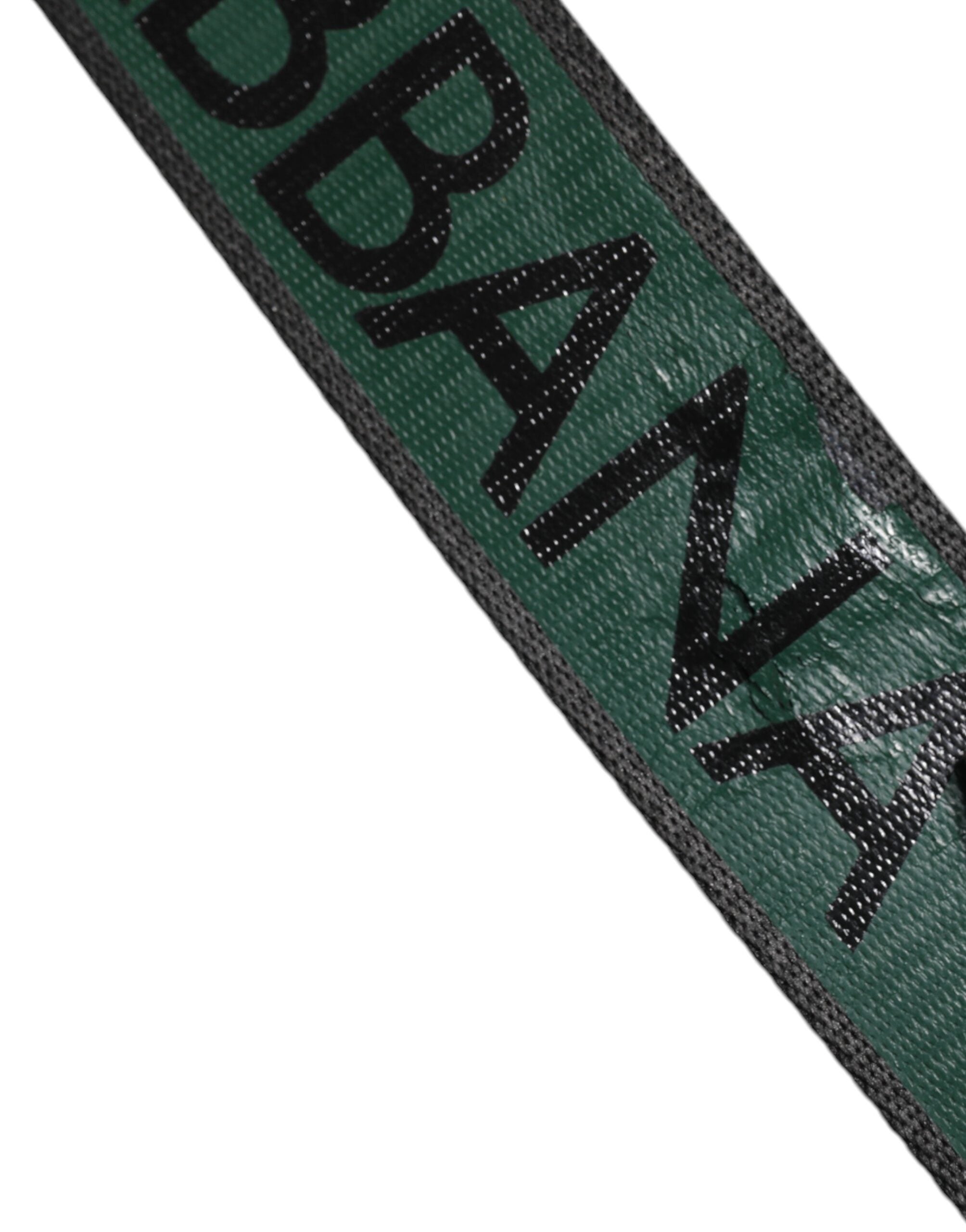 Dolce & Gabbana Green Black Classic Metal Logo Buckle Belt