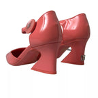 Dolce & Gabbana Peach Leather Ankle Strap Heels Sandals Shoes