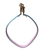 Dolce & Gabbana Pink Blue Leather Handle Bag Shoulder Strap