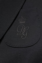 Dolce & Gabbana Black Wool Slim Fit Coat Blazer Jacket Suit