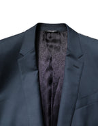 Dolce & Gabbana Blue Single Breasted Men Coat MARTINI Blazer