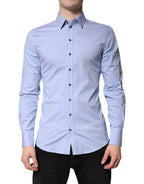 Dolce & Gabbana Light Blue Cotton SICILIA Dress Formal Shirt