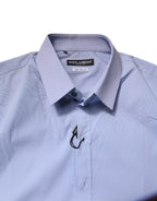 Dolce & Gabbana Light Blue Cotton SICILIA Dress Formal Shirt