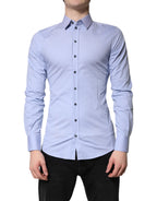 Dolce & Gabbana Light Blue Cotton SICILIA Dress Formal Shirt