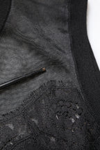 Dolce & Gabbana Black Lace Sheer Crew Neck Sleeveless Top