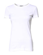 Dolce & Gabbana White Cotton Crew Neck Short Sleeves T-shirt