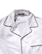 Dolce & Gabbana White Satin Silk Men Pajama Set Sleepwear