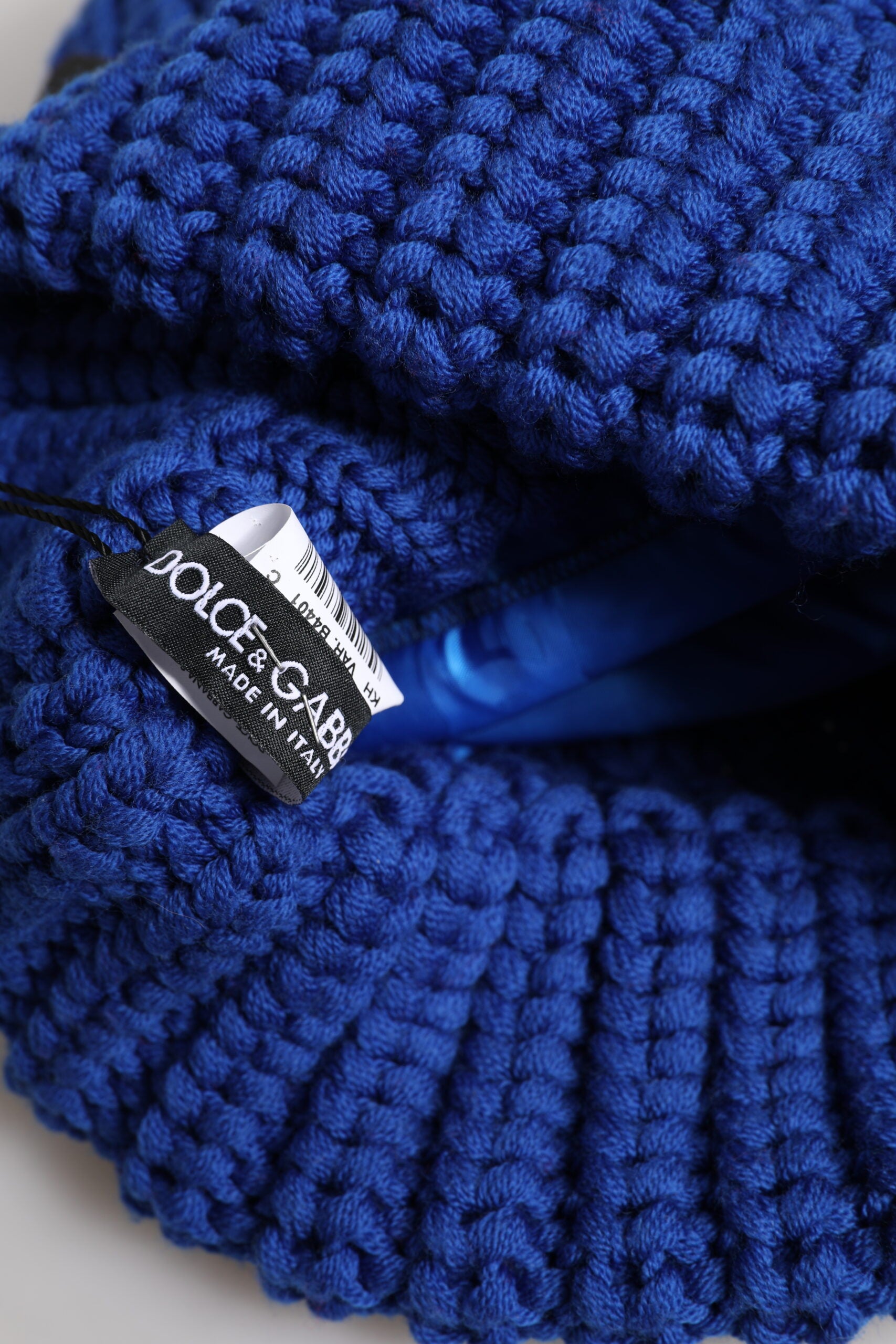 Dolce & Gabbana Blue Wool Knitted Winter Beanie Hat