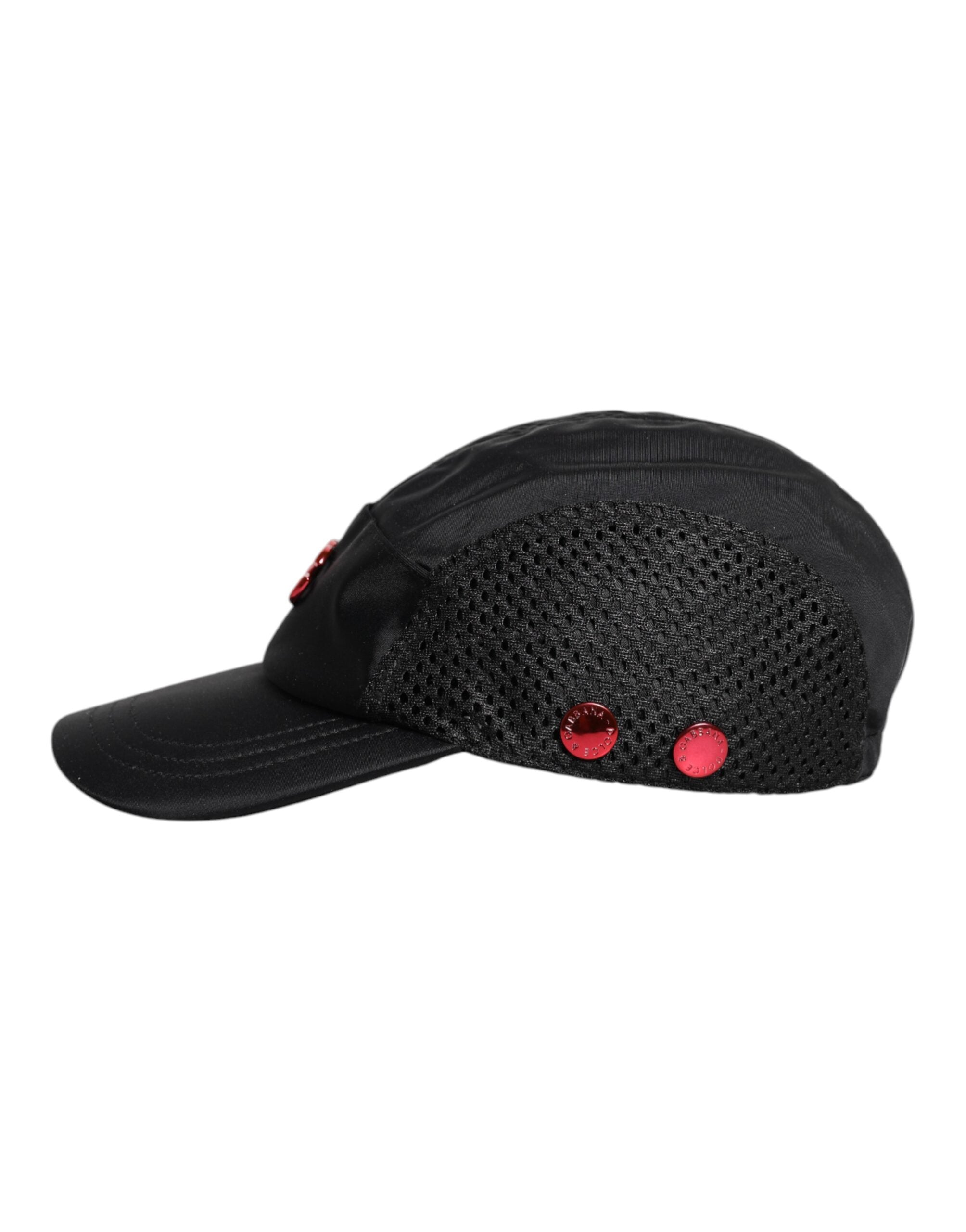 Dolce & Gabbana Black Nylon Logo 6 Panels Baseball Cap