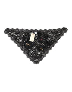 Dolce & Gabbana Black Lace Floral Applique Cotton Veil Hat