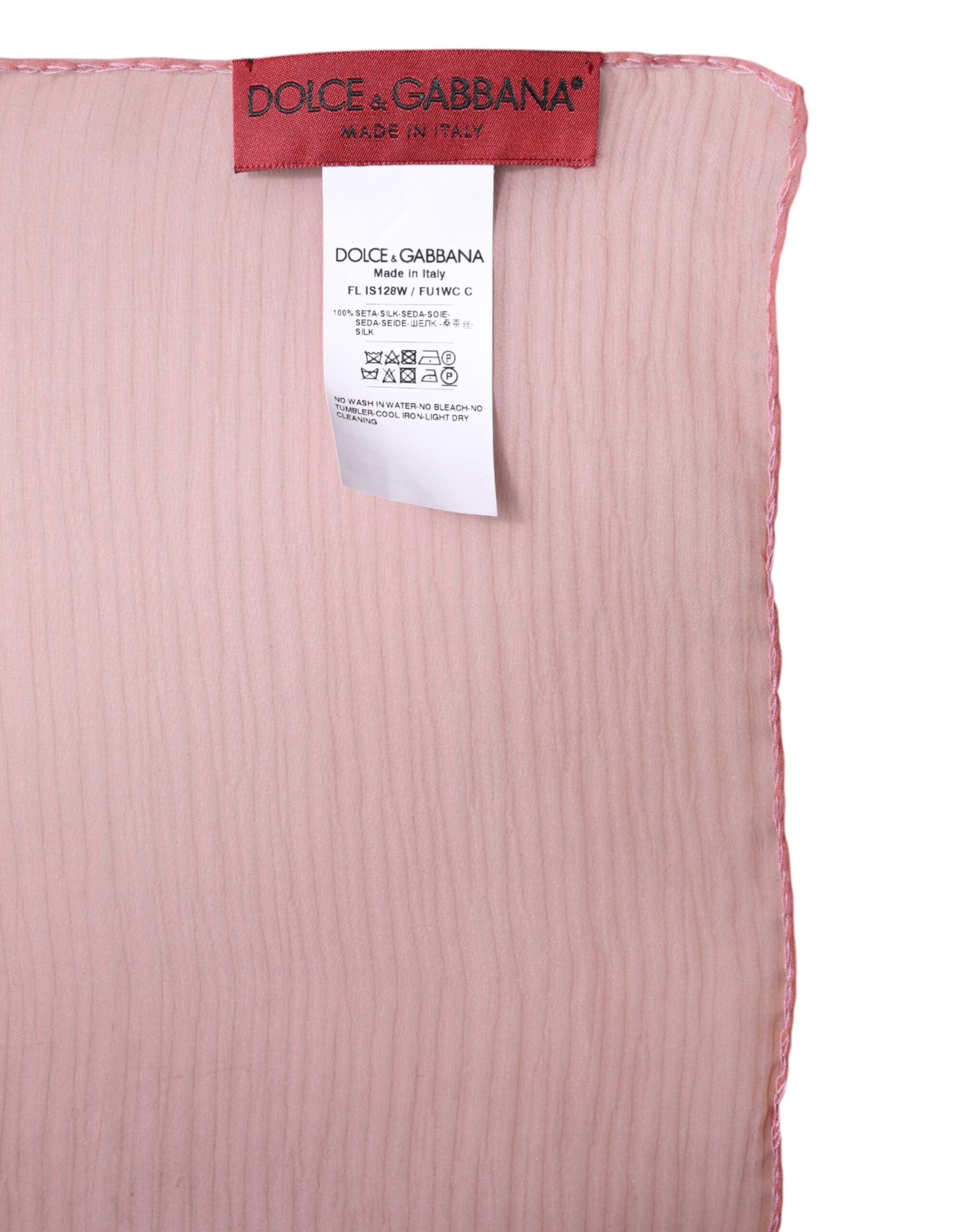 Dolce & Gabbana Pink Silk Rectangle Women Wrap Shawl Scarf