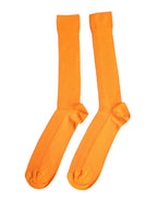 Dolce & Gabbana Orange Cotton Logo Over The Calf Socks
