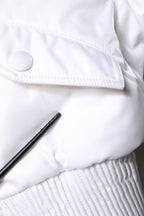 Dolce & Gabbana White Nylon Full Zip Cropped Bomber Jacket