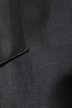 Dolce & Gabbana Black Linen Single Breasted Men Coat Blazer
