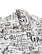 Dolce & Gabbana White Black Logo MARTINI Men Casual Shirt