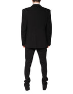 Dolce & Gabbana Black Cotton Single Breasted 2 Piece Suit