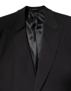 Dolce & Gabbana Black Cotton Single Breasted 2 Piece Suit