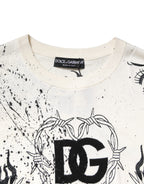 Dolce & Gabbana White Logo Angel Print Women Pullover Sweater