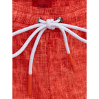 Isaia Red Polyester Swim Shorts