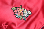 Dolce & Gabbana Red Floral Patch Full Zip Men Bomber Jacket