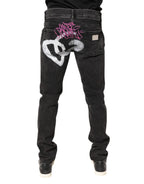 Dolce & Gabbana Gray Washed Cotton Skinny Denim Jeans