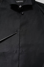 Emporio Armani Black Cotton Long Sleeves Formal Dress Shirt