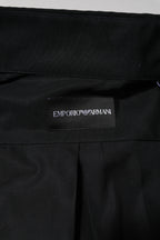 Emporio Armani Black Cotton Long Sleeves Men Formal Dress Shirt