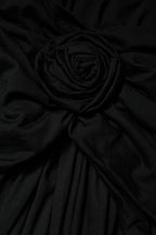 Dolce & Gabbana Black Wool Long Sleeves Sheath Midi Dress