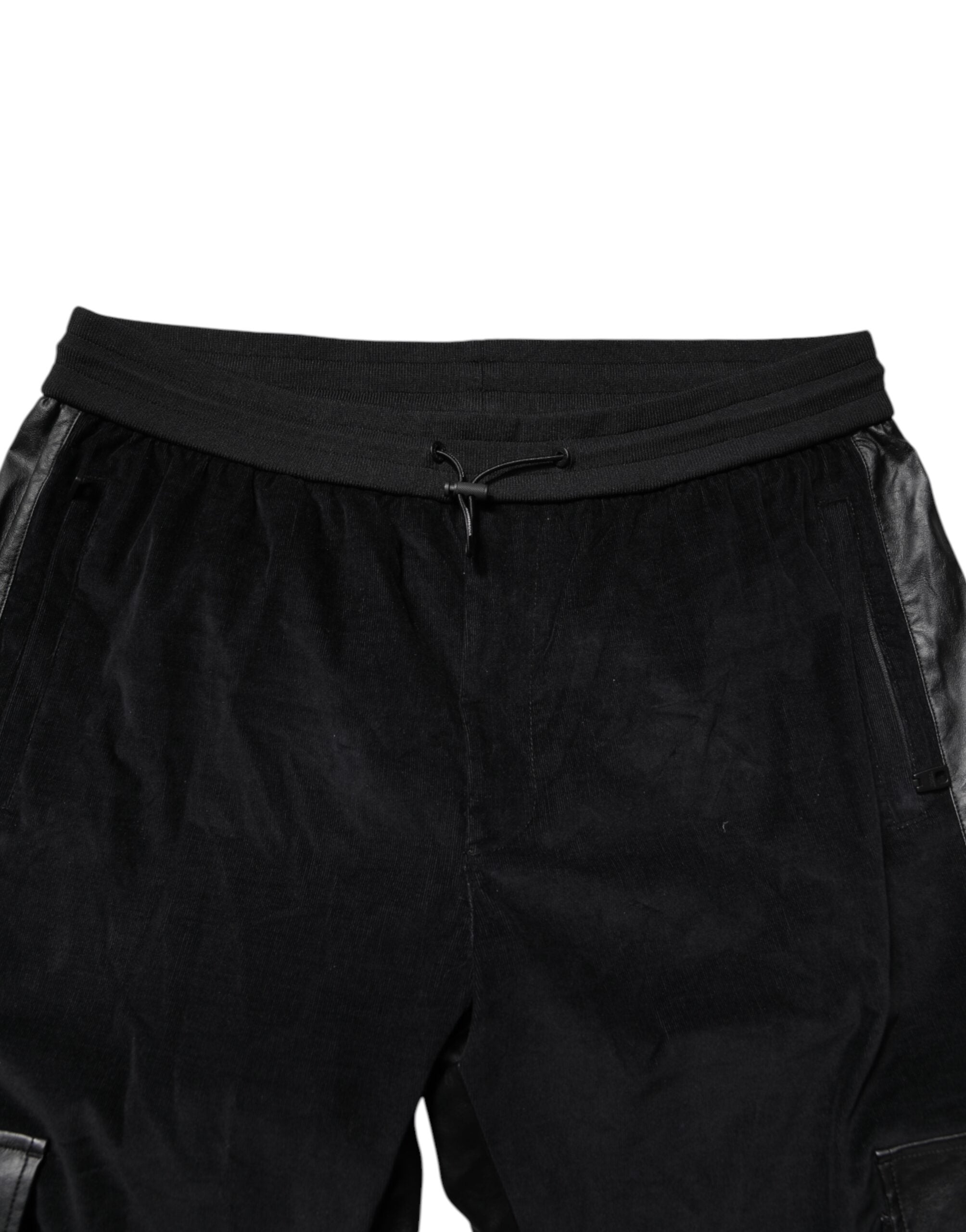 Dolce & Gabbana Black Cotton Cargo Jogger Sweatpants Pants