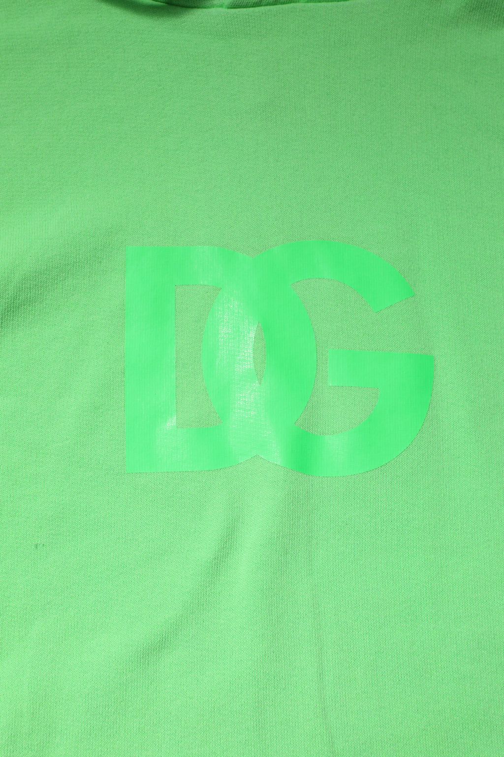 Dolce & Gabbana Green Cotton DG Logo Print Hooded Sweater