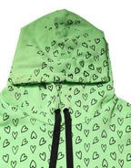 Dolce & Gabbana Green Cotton Logo Heart Print Hooded Sweater