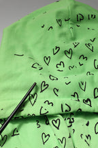 Dolce & Gabbana Green Cotton Logo Heart Print Hooded Sweater