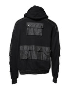 Dolce & Gabbana Black Cotton Hooded Sweatshirt Sweater