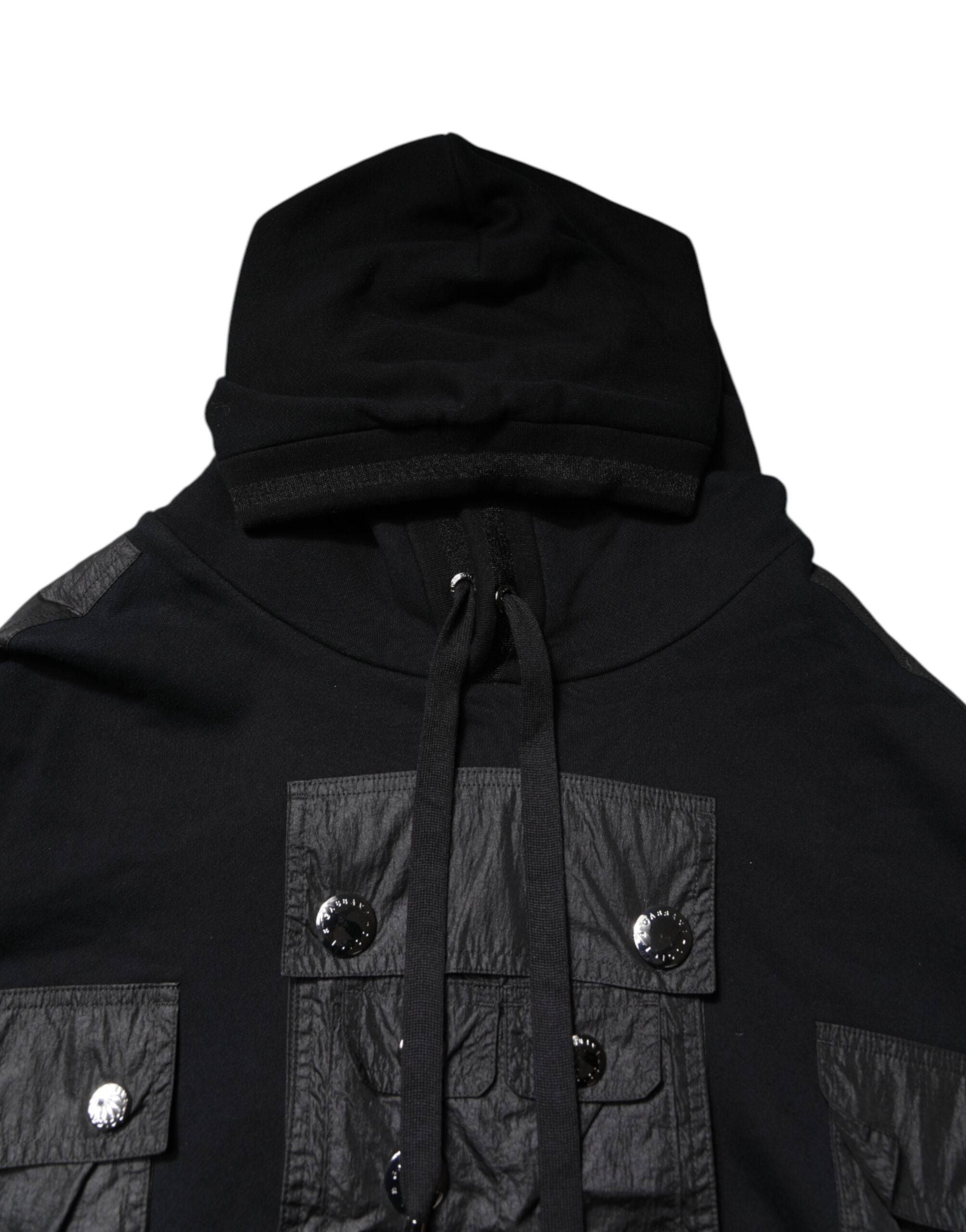 Dolce & Gabbana Black Cotton Hooded Sweatshirt Sweater