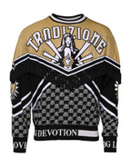 Dolce & Gabbana Multicolor Cotton Crew Neck Pullover Sweater