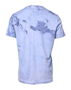 Dolce & Gabbana Blue Cotton Logo Print Crew Neck T-shirt