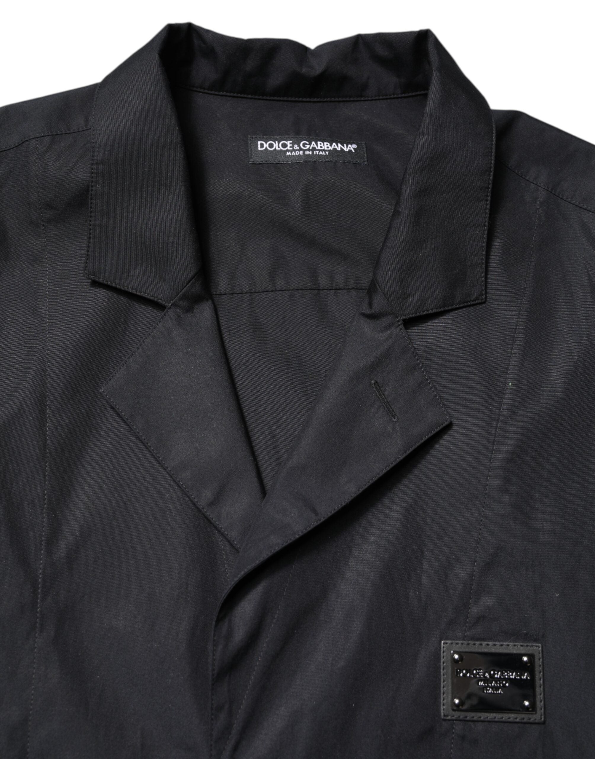 Dolce & Gabbana Black Short Sleeves Button Down Casual Shirt
