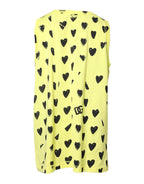 Dolce & Gabbana Yellow Cotton Sleeveless DG Heart T-shirt