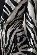 Dolce & Gabbana Black White Polyester Women Blazer Jacket