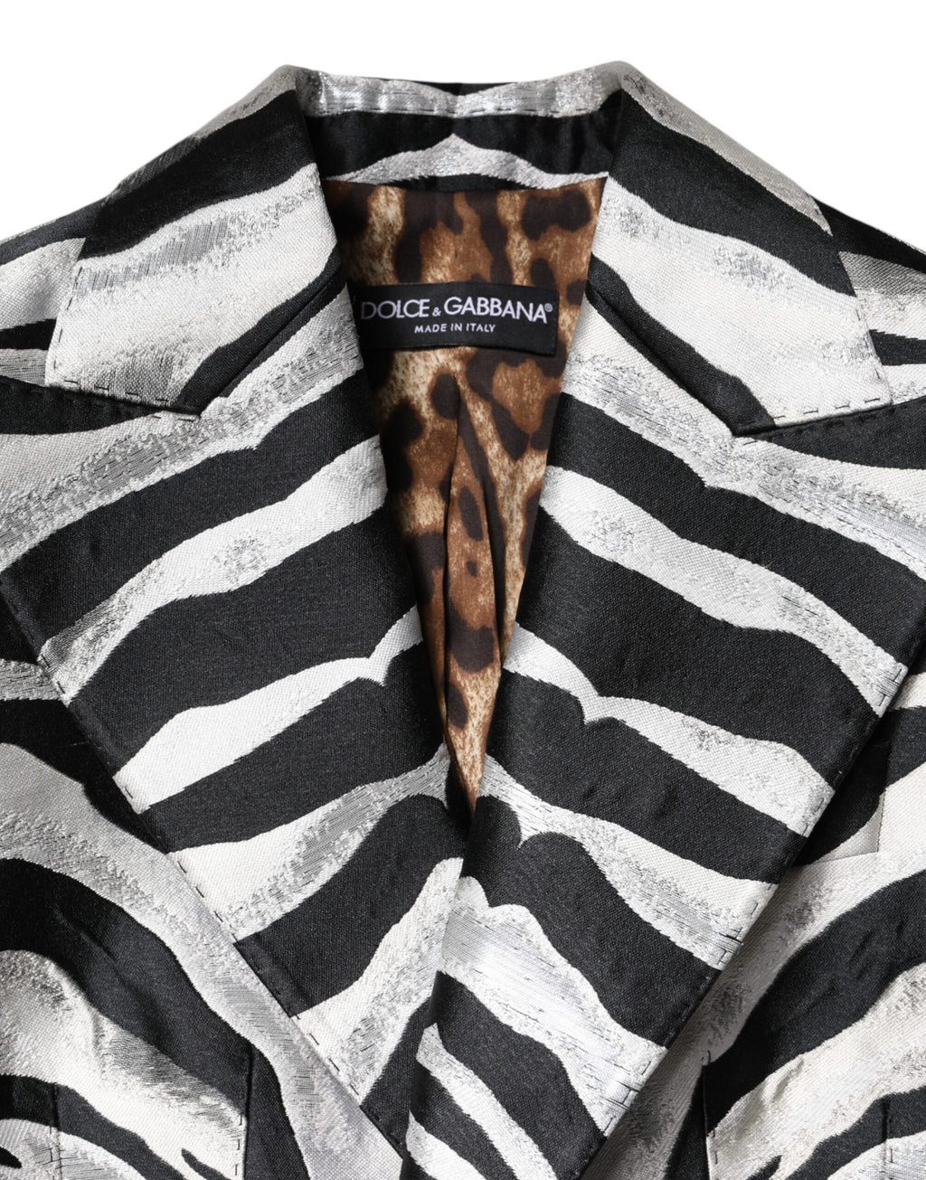 Dolce & Gabbana Black White Polyester Women Blazer Jacket