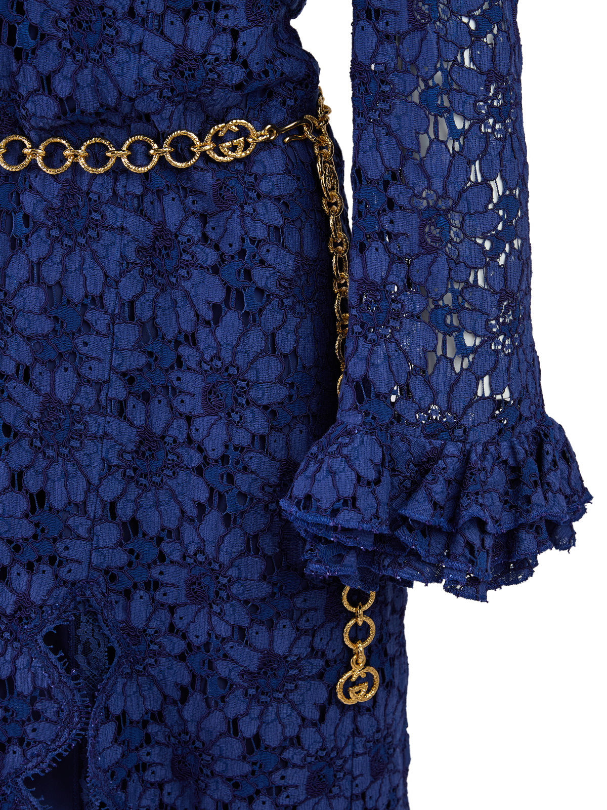 Gucci Blu Viscose and Cotton Mid Long Dress