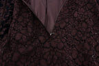 Dolce & Gabbana Purple Floral Lace Ricamo Maxi Dress